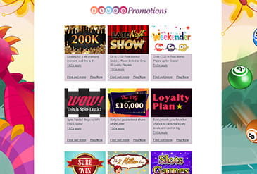 The desktop version of the site with many promotions