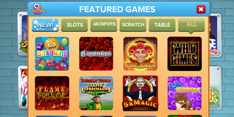 The other games on offer at Lucky Pants