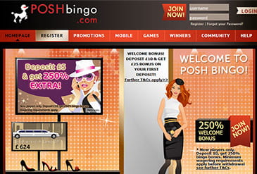 The landing page of Posh - view on desktop