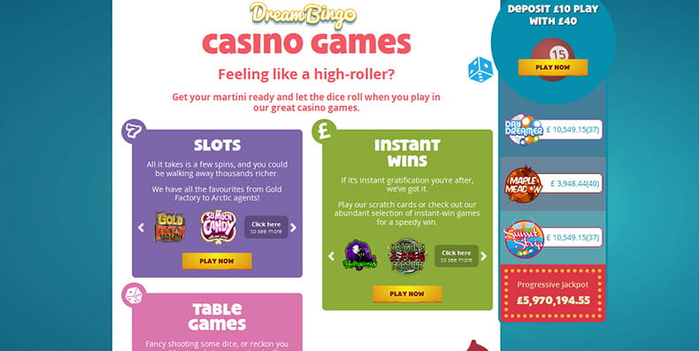 More than just bingo on Dreams website