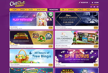 The ongoing and newbies promos on Chitchat desktop version
