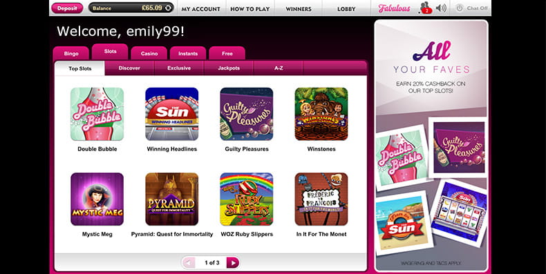 Slots, casino, instant JPs and much more on Fabulous